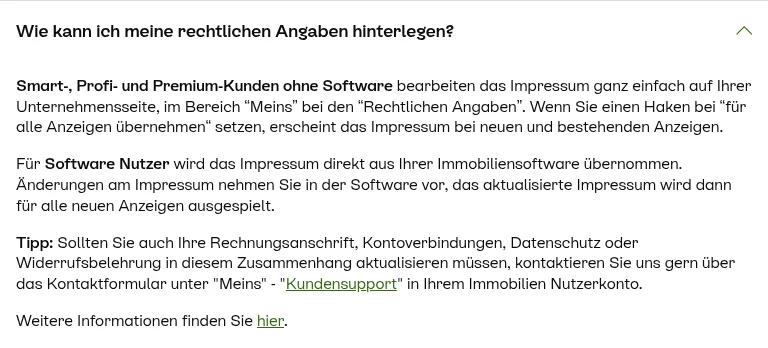 A Kleinanzeigen ad sent from Capitality, with the imprint